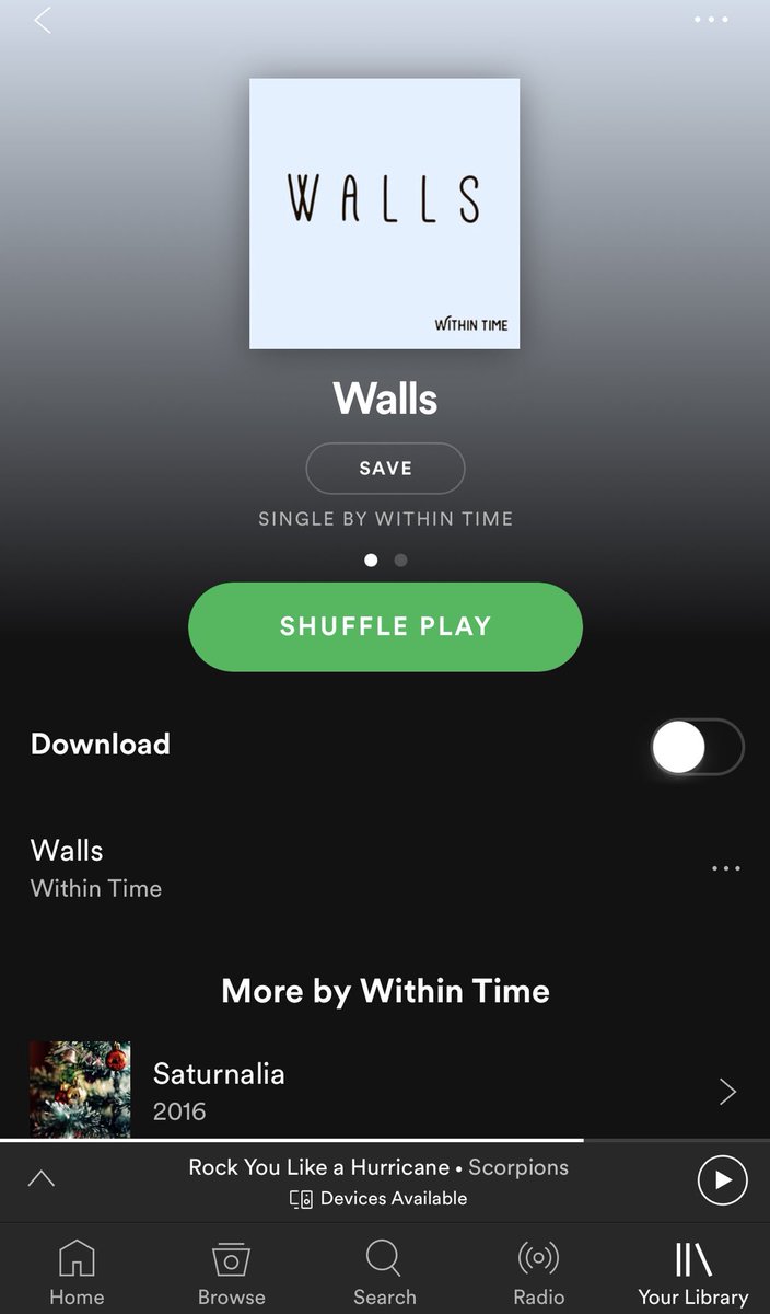 WithinTimeBand's tweet photo. Our new single “Walls” is now available! Go check it out on @Spotify, @iTunes, @GooglePlay, and @Bandcamp 🎶👍🏼 #NewSong #NewSingle #FridayFeeling #NewMusicFriday #WithinTimeBand https://t.co/OAzA7ErMro