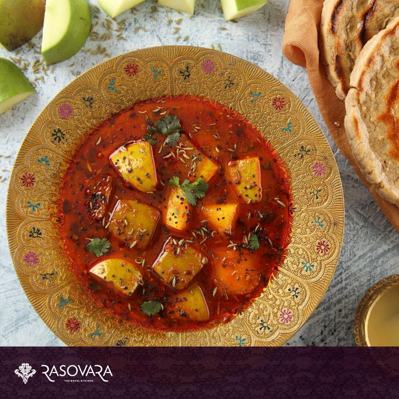 Rasovara's tweet photo. Our signature Kacche Aam Ki Lunji with paratha is definitely one of our favourites this #Aamlicious season. 

Tell us yours in the comments below. 

#AamliciousRasovara #OnlyatRasovara #RasovaraFineDining #KingofFruits https://t.co/FhSpkgJGik