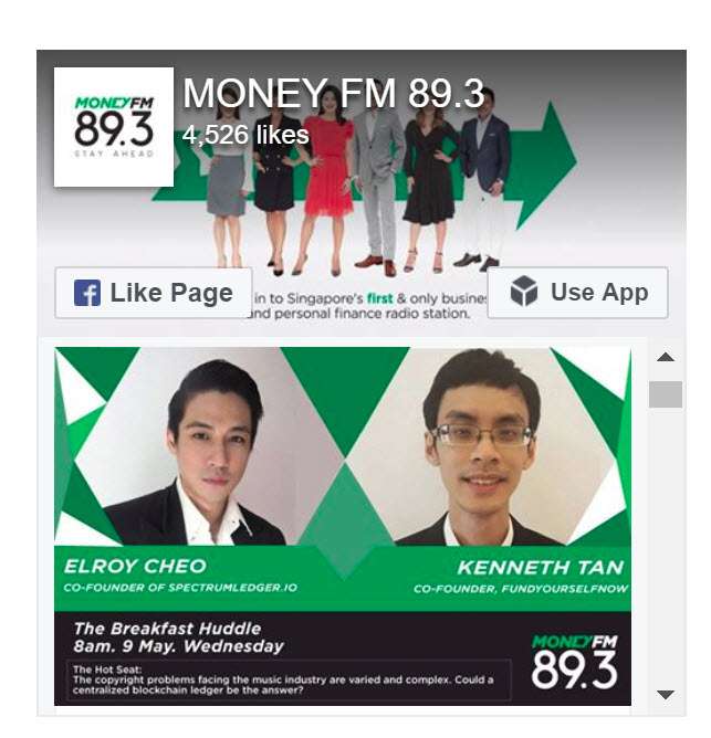 spectrum_io's tweet photo. #Spectrum Protocol – Who’s in The Hot Seat? If you missed The Breakfast Huddle on 9 May @moneyfm893, here are some pics for #throwback:
#blockchaintechnology #distributedledger #copyrightproblems #decentralisedledger #moneyfm893FM #thebreakfasthuddle #thehotseat #elroycheo https://t.co/buF7TYpBi7