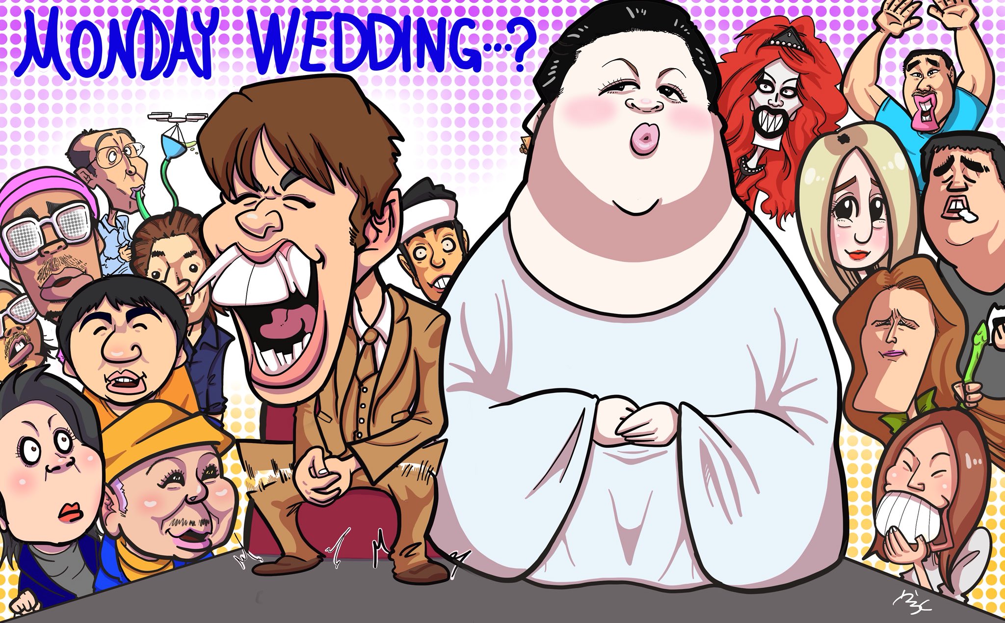 あわの 月曜から夜ふかしにハマってます 世の中面白い人たちがいるなぁー 似顔絵 カリカチュア イラスト 絵描きさんと繋がりたい 月曜から夜更かし マツコ デラックス 村上信五 フェフ姉さん 多田さん ゆっこママ おちゃっぱー ジャガー