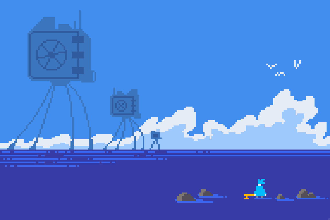 AlexODeadalus's tweet photo. Roaming across a vast, yet shallow ocean, the colossal #vault crabs migrate to another land. Only tales speak of what they may contain...
@Pixel_Dailies #pixel_dailies #LockKnight #pixelart https://t.co/zMzlhLpma8