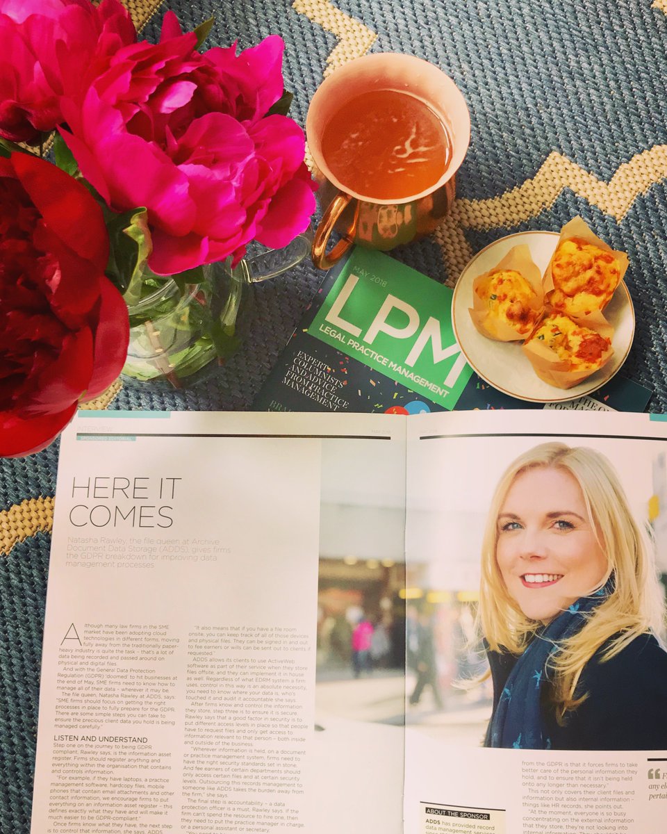 filequeenadds's tweet image. So it’s #GDPRweek have you had a chance to catch up with your @lsn_team reading? Check out our #GDPR interview in the #LPMmagazine and the #GDPR #supplement ow.ly/f9Kd30kb5Zq