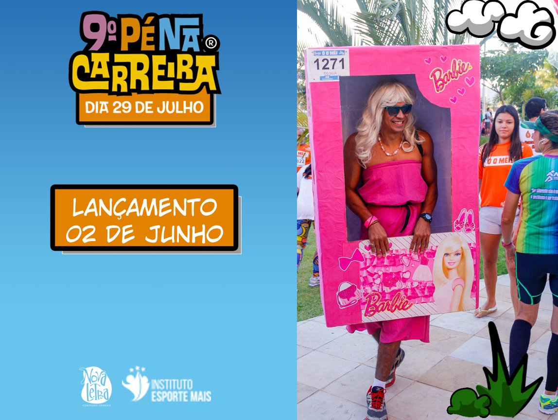 penacarreira's tweet image. ESTÁ CHEGANDO O DIA!
Dia 02.06, 7h, no Parque do Cocó, lançamento oficial do 9º Pé na Carreira, um projeto 100% cearense que desde 2009 promove o esporte por meio da cultura, irreverência e alegria.
Realização @NovaLetraCe e Instituto Esporte Mais
INFORMAÇÕES 85 3109.7599 #ÓoMêi