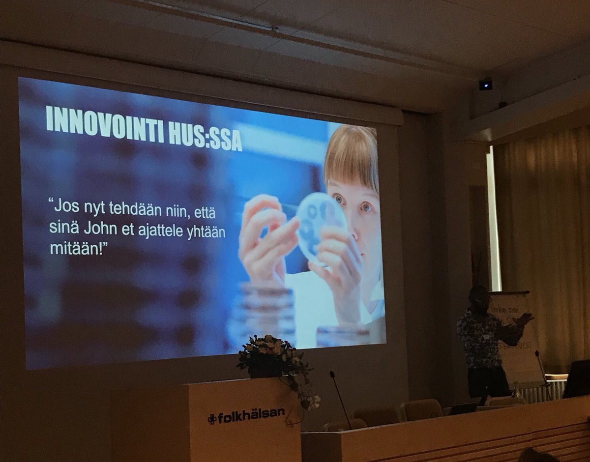 PakarinenSatu's tweet photo. Entisajan innovointiin HUS:ssa oli jäykkää, ei onneksi enää @MKorja #qe2018 #ä@tyoterveys https://t.co/VrCb3DGdCl