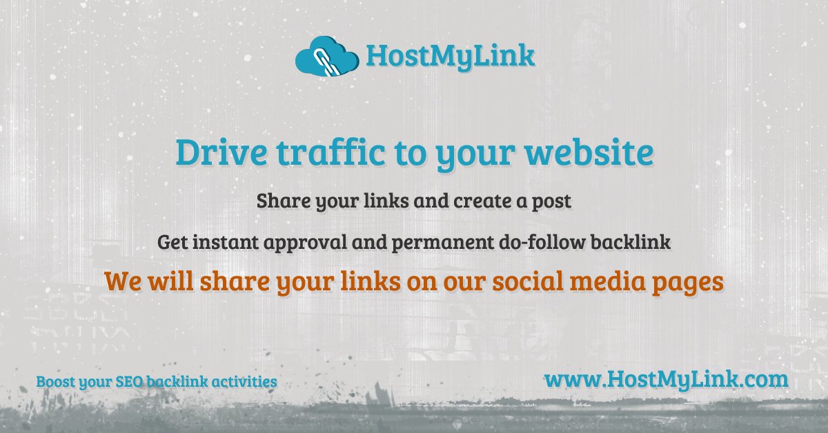 hostmylink's tweet image. @Hostmylink is a #socialbookmarking portal, which allows you to bookmark interesting website links and #qualitybacklinks. We all know that the quality #backlinks helps us to increase blog traffic and Google search engine results.