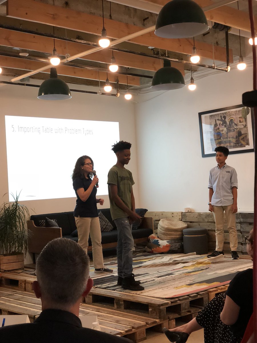 melanieshimano's tweet photo. So proud of our students’ work that they presented at the @BaltimoreDGS & @CodeintheSchool HS Student Showcase last night! Looking forward to implementing their #DataScience Twitter Bots at DGS this summer with one of the students as our intern! #STEM #Python #CSforMD https://t.co/Z5azPWV9sm