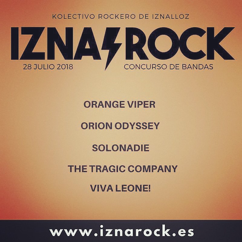 Estamos seleccionados para la final del concurso de bandas del Iznarock 2018! Nos sentimos muy agradecidos y orgullosos de formar parte en este cartel junto otras 4 bandas magníficas.

Nos vemos el próximo 28 de julio en Iznalloz (Granada)!