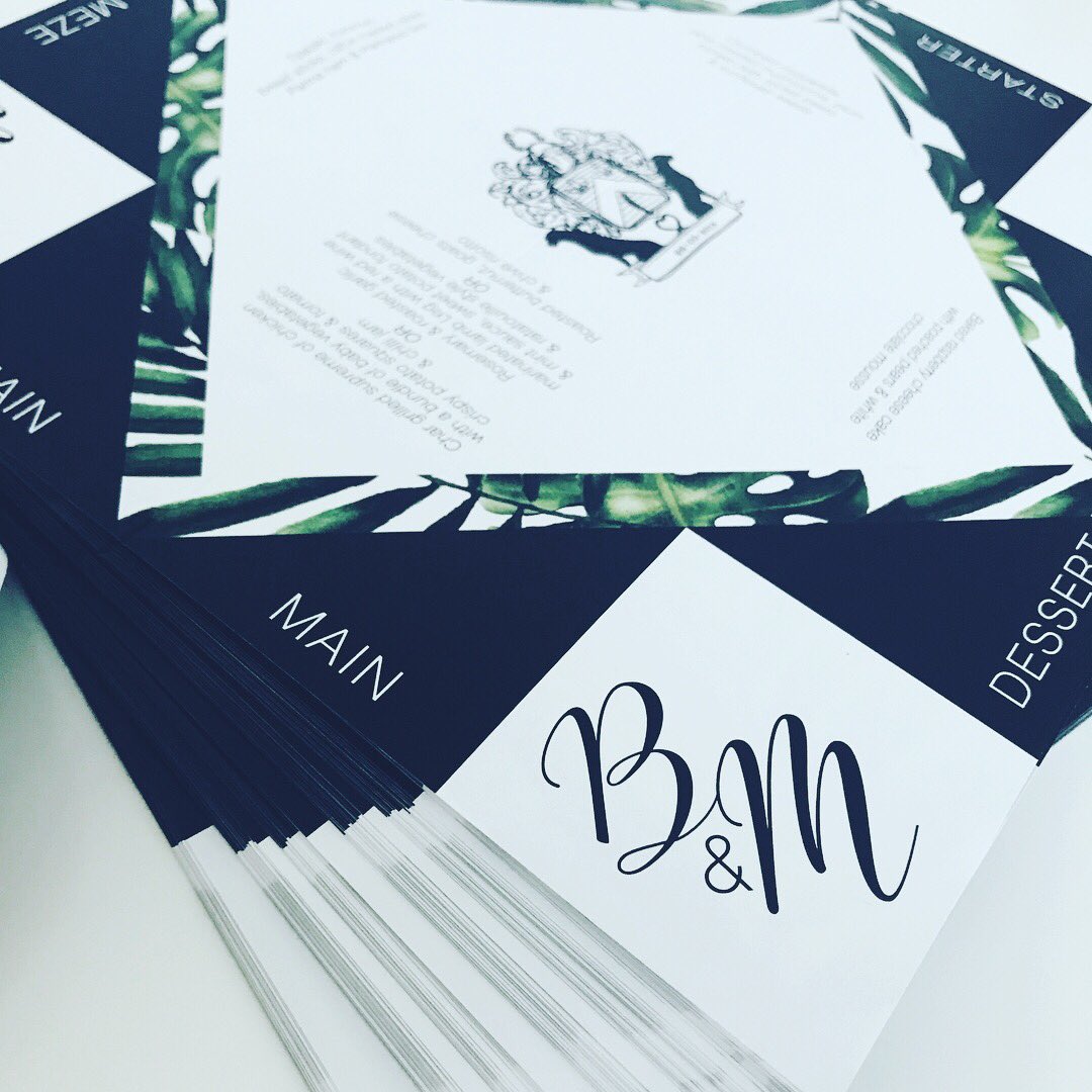 RudeDesign1's tweet photo. Bianca and Matthew are tying the knot tomorrow! 
Check out their fun #chatterbox #menus I created for them. 
#black #white #tropical #monogram #familycrest #cootiecatcher #wedding #onthedaystationery #weddingstationery #rudedesign https://t.co/TktrRZXPAt