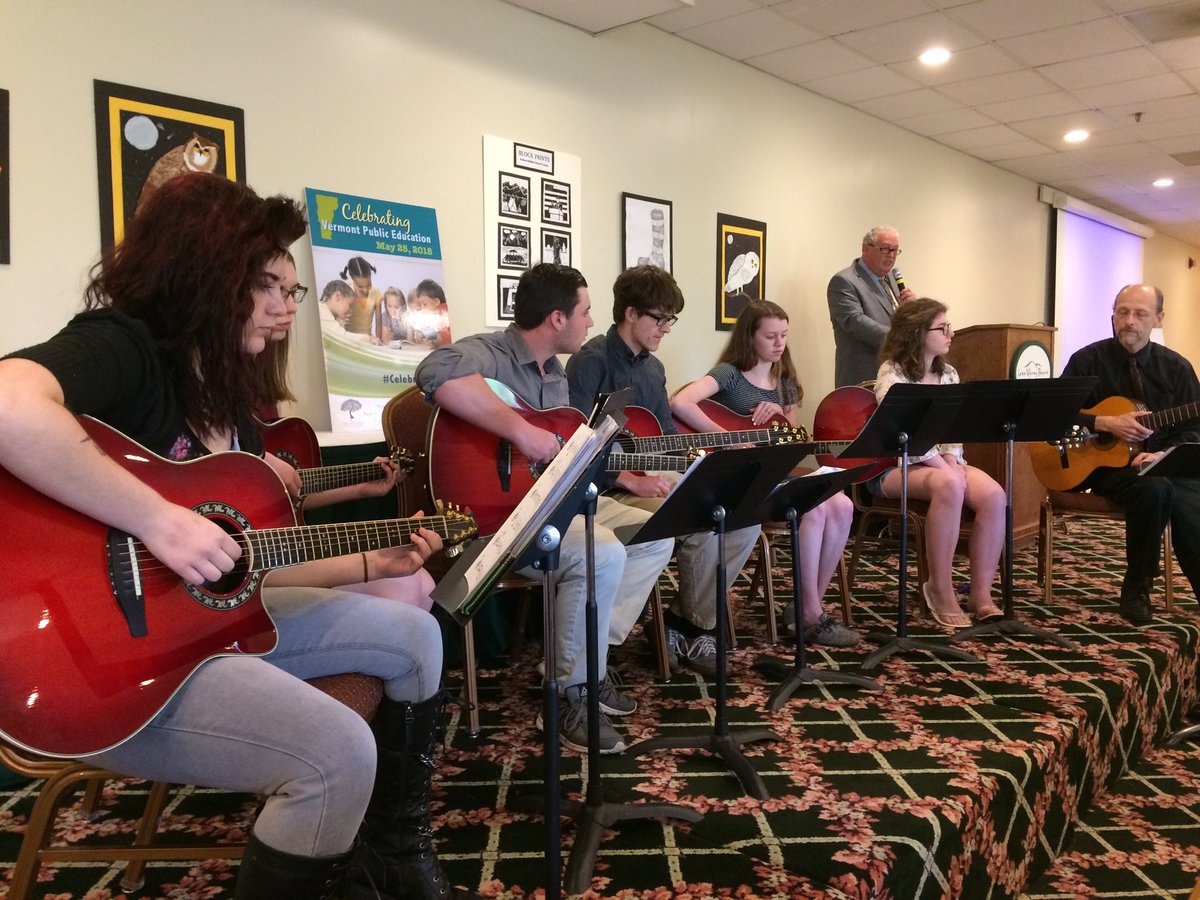 Richford High School Guitar Ensemble kicks of the <a href="/vtvsa/">Vermont Superintendents Association</a> VCSEA spring conference Celebration of Public Education #CelebrateVTED #vted