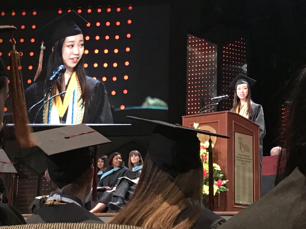 funday16's tweet photo. When ur fav valedictorian surprises &amp; honors you at grad. as a huge part of JC, u beam with pride seeing her shine. https://t.co/8BOAzqSz9q