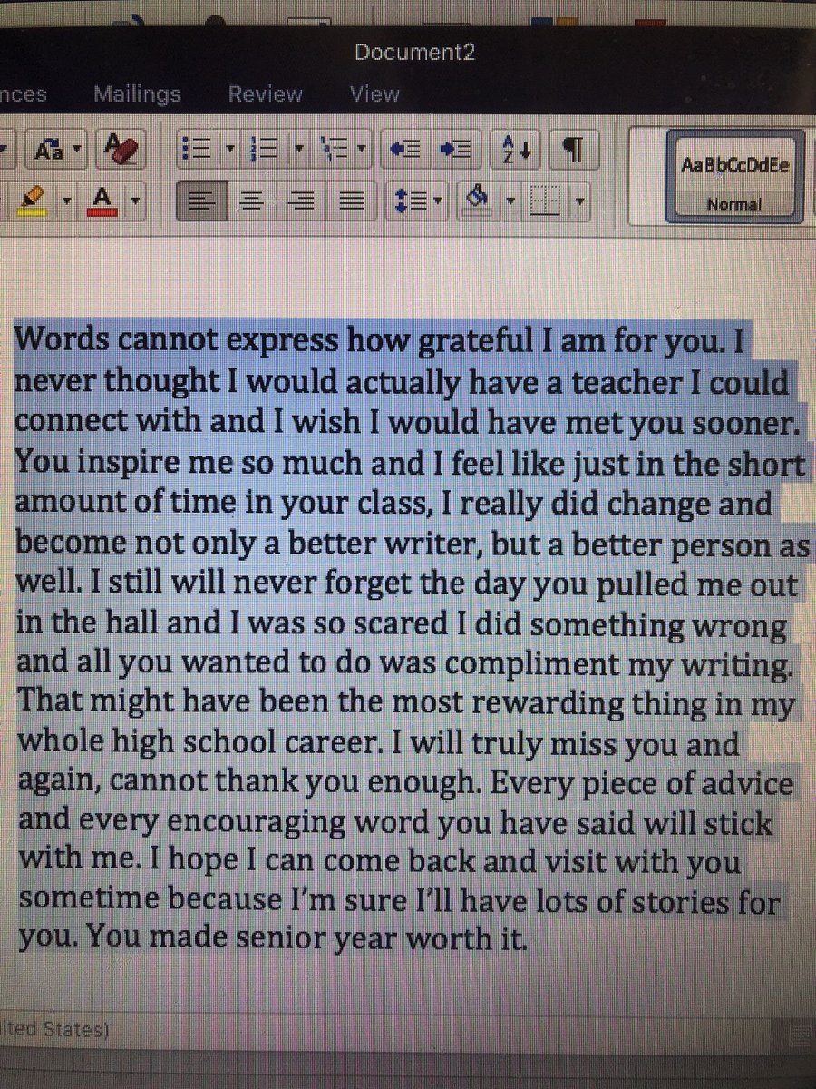Sent from a high school student to one of our staff. This is an example of why it is “Always a great day to be a panther” #CYSDProud