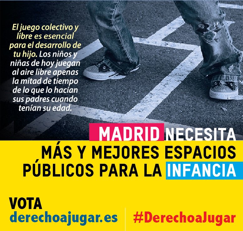 DerechoaJugar's tweet photo. Quieres un Madrid más amigable con la infancia. Mira esta propuesta y vota : https://t.co/pyzfT5zShK #derechoajugar https://t.co/LzWA9EAwf1