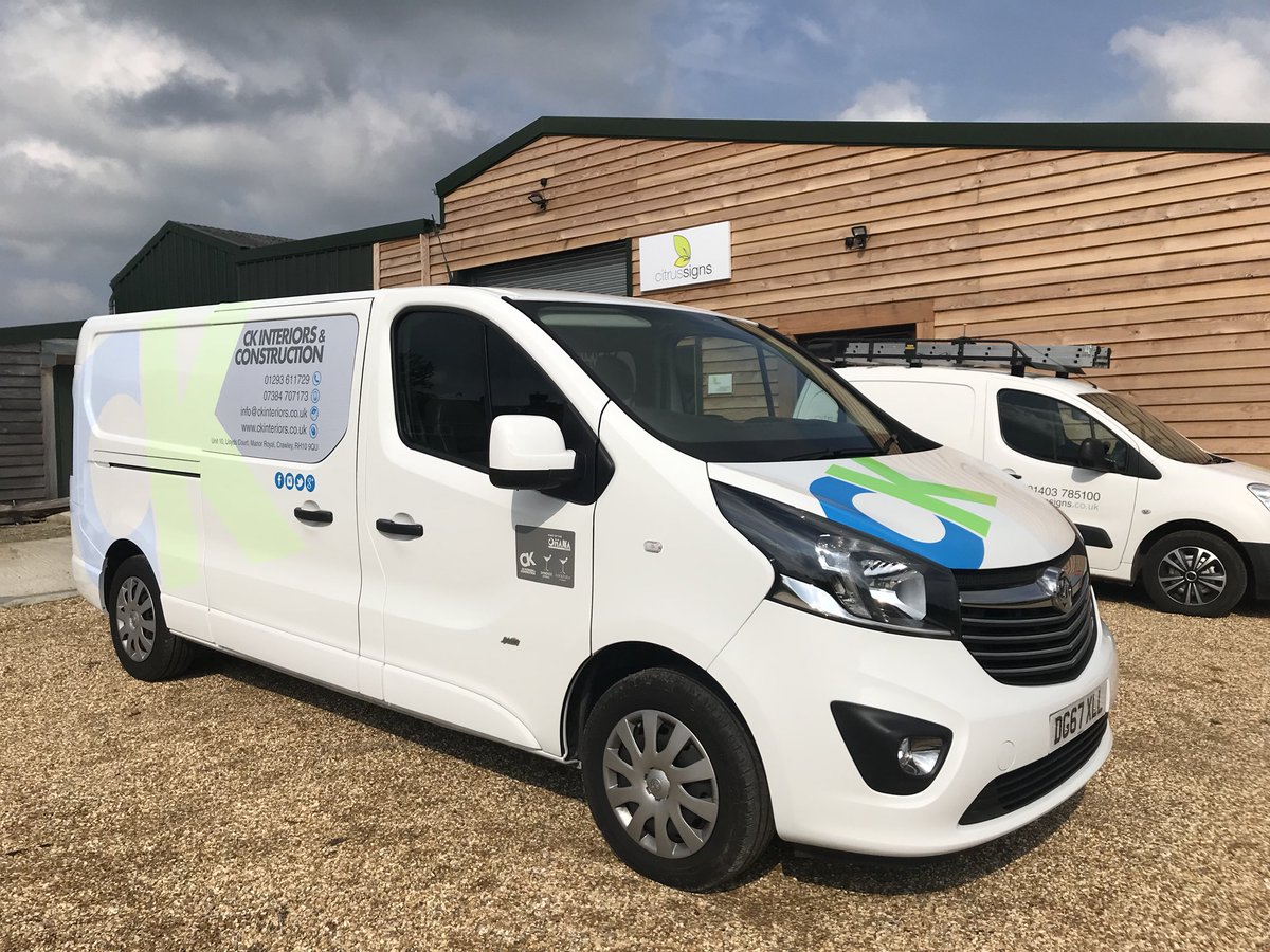 ckinteriorsuk's tweet photo. And No3 is now done! This is the crew cab, we have chosen to contravision out the rear windows to keep the same visual impact of the others!! Love it!

#Van #SignWriting #No3 #CK #CKIC https://t.co/AgImfw6V94