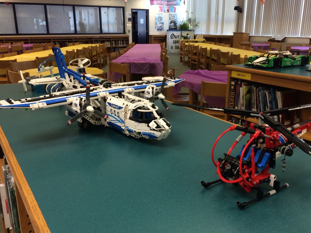 DrMelEngland's tweet photo. Club 21 donated some awesome LEGO sculptures to display in the library. #ccmslibrary https://t.co/HXcx3Dg6qB