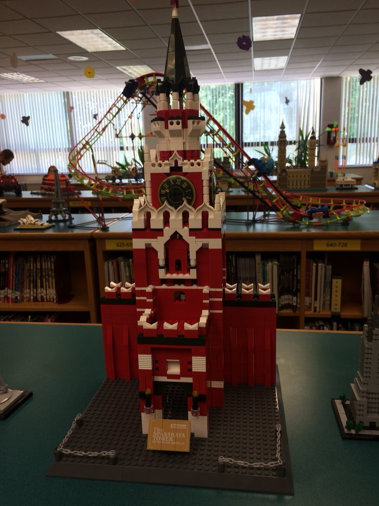 DrMelEngland's tweet photo. Club 21 donated some awesome LEGO sculptures to display in the library. #ccmslibrary https://t.co/HXcx3Dg6qB