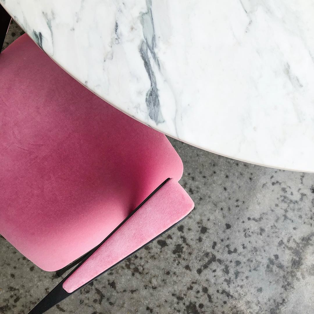 Loving this pop of hot pink in the Gild Assembly showroom today. #gildassembly #wearegildassembly

Chair: <a href="/TomFaulkner/">Tom Faulkner</a> 
Table: <a href="/GildAssembly/">Gild Assembly</a>