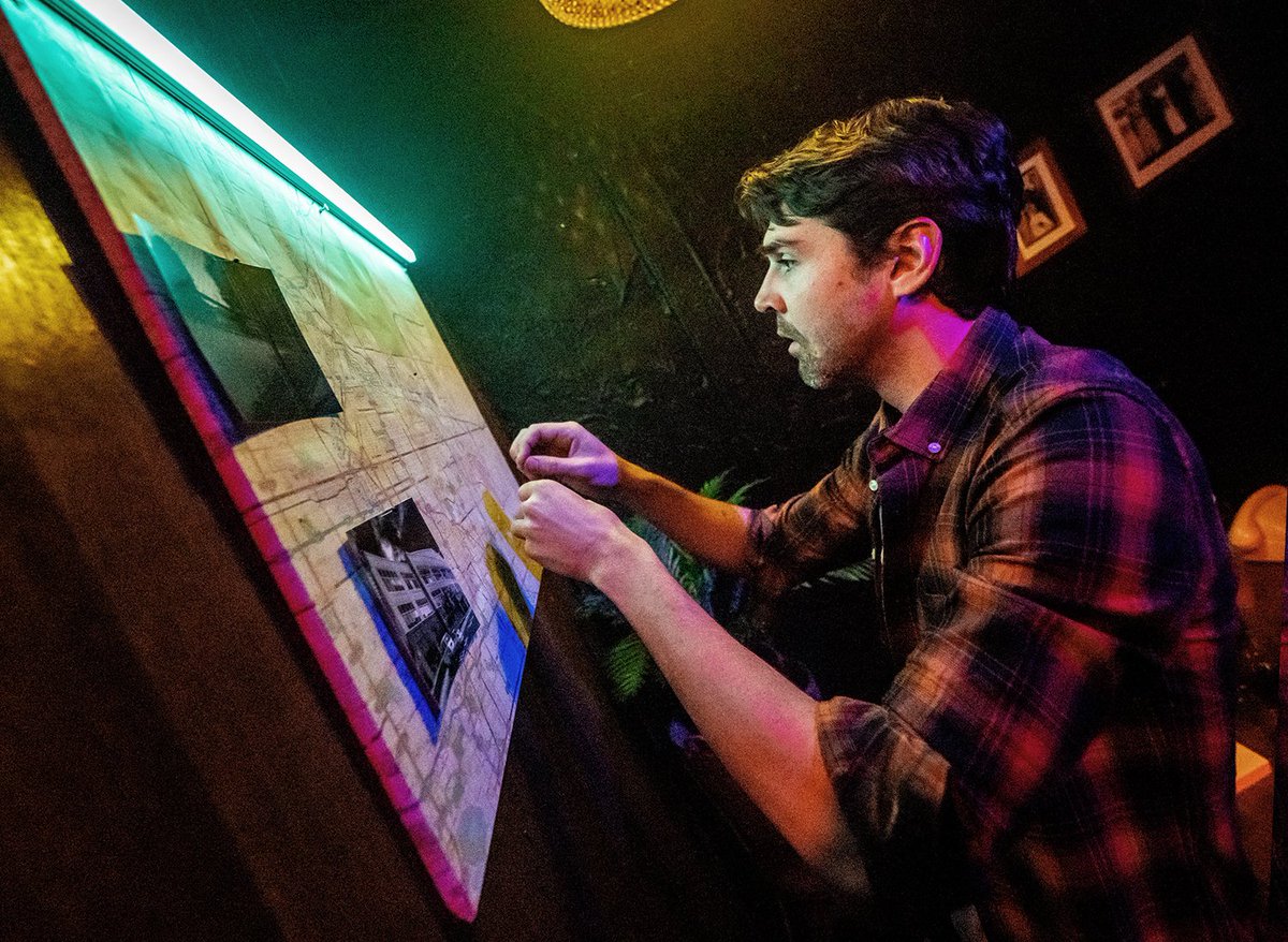 NYReptheatre's tweet photo. The amazing Graeme McRae as David Holthouse in the #AustralianPremiere of "Stalking the Bogeyman" by @MarkusPotter and #DavidHolthouse at the @oldfitztheatre. Join us thru 23 June! https://t.co/gnaGvCBZj8 https://t.co/EDsJ9EMtA7