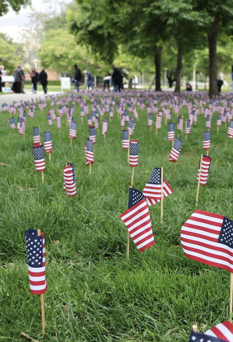 Volunteers were out in the wee hours today to place thousands of U.S. flags in honor of fallen American troops. Stop by Hinderaker lawn &amp; take a moment to remember and honor all those who have given their all for our Nation. Additional call for volunteers <a href="/4/">w</a> pm for flag removal.