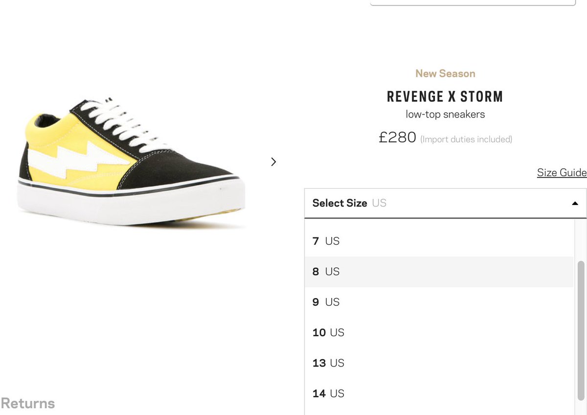 revenge storm sizing