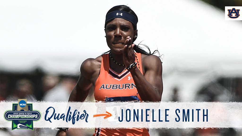 AuburnTFXC's tweet photo. ⭐️ NCAA QUALIFIER ⭐️

Senior Jonielle Smith advances to Eugene and the @NCAATrackField Outdoor Championships in the women's 100m with a qualifying time of 11.17, good for eighth overall at the East Prelims!

Congrats, Jonielle!

#WarEagle | #NCAATF https://t.co/0mP8Rn333o