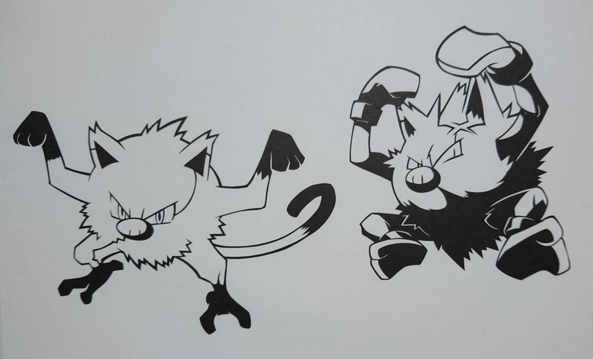 ちぇいん No Twitter 切り絵 ポケモン図鑑 完成済 056マンキー 057オコリザル 予約ツイートです ちぇいん No Twitter 切り絵 ポケモン図鑑 完成済 056マンキー 057オコリザル 予約ツイートです