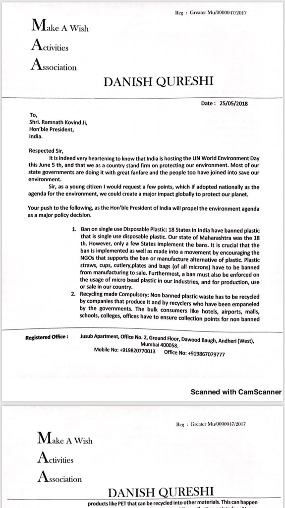 iDANISHQURESHI's tweet photo. I have written to the President of India, on the following points as the Environment Agenda for India.
A few points, which I believe, can help us rapidly change and better our environment in the coming years.
#beatplasticpollution♻️ #LetsBeRealNotPlastic #Environment #India https://t.co/HEAQROHcbz