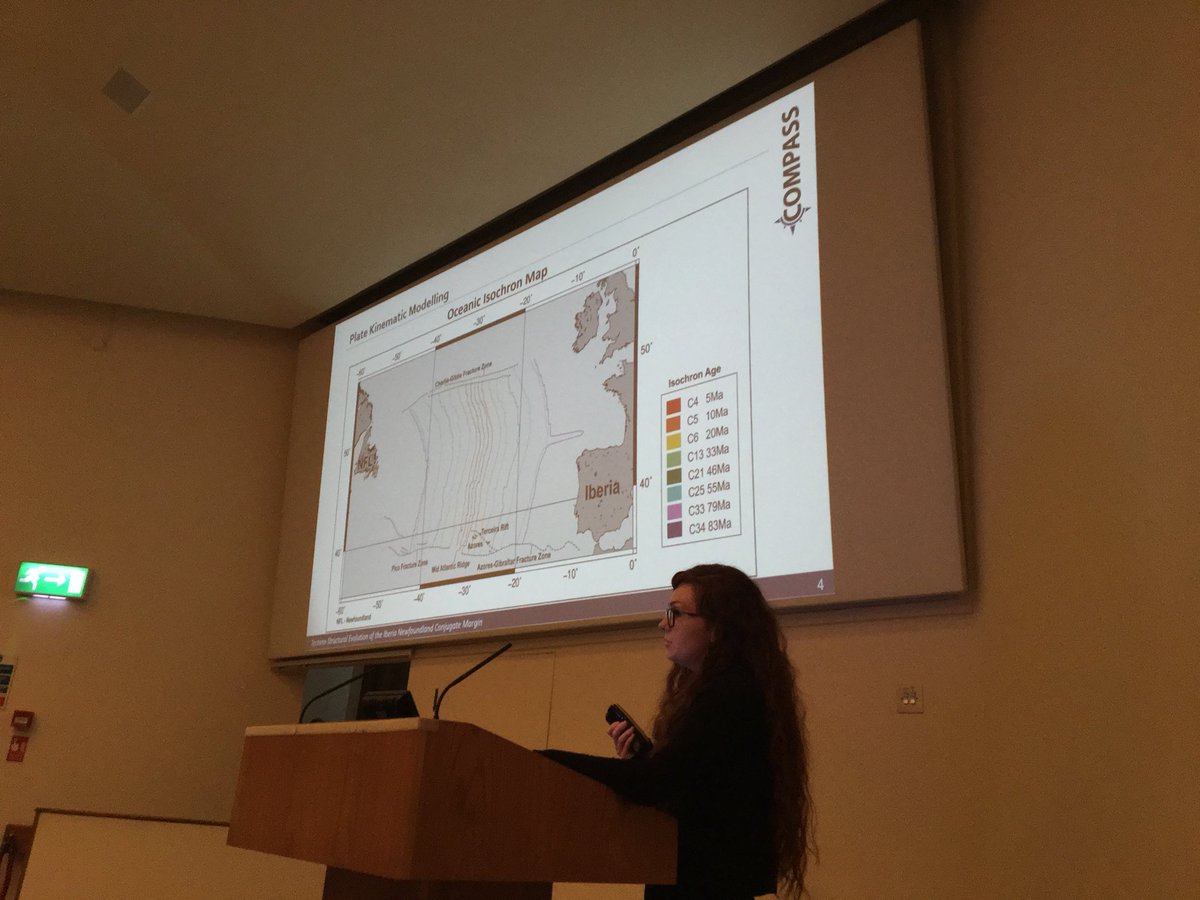 GASS2018's tweet photo. Annabel Causer takes the stage to discuss the Iberian-Newfoundland margin #GASS2018 https://t.co/abWWuQpdyp