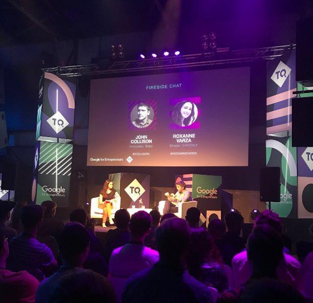 Our awesome director <a href="/roxannevarza/">Roxanne Varza</a> is at <a href="/TheNextWeb/">TNW</a> to interview <a href="/collision/">John Collison</a> the founder of <a href="/stripe/">Stripe</a> 🔥 He says “Happy GDPR day!” 🥂 #tnw18