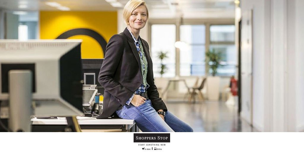 shoppersstop's tweet photo. Ditch the formal code, style your denim with the perfect coordinates and you can perfectly pull them off at work too. Read our blog to know more...https://t.co/HXSMjzFgDR #ssstylehub #DenimToWork #RipTheDesignations https://t.co/JQdytwNoqB