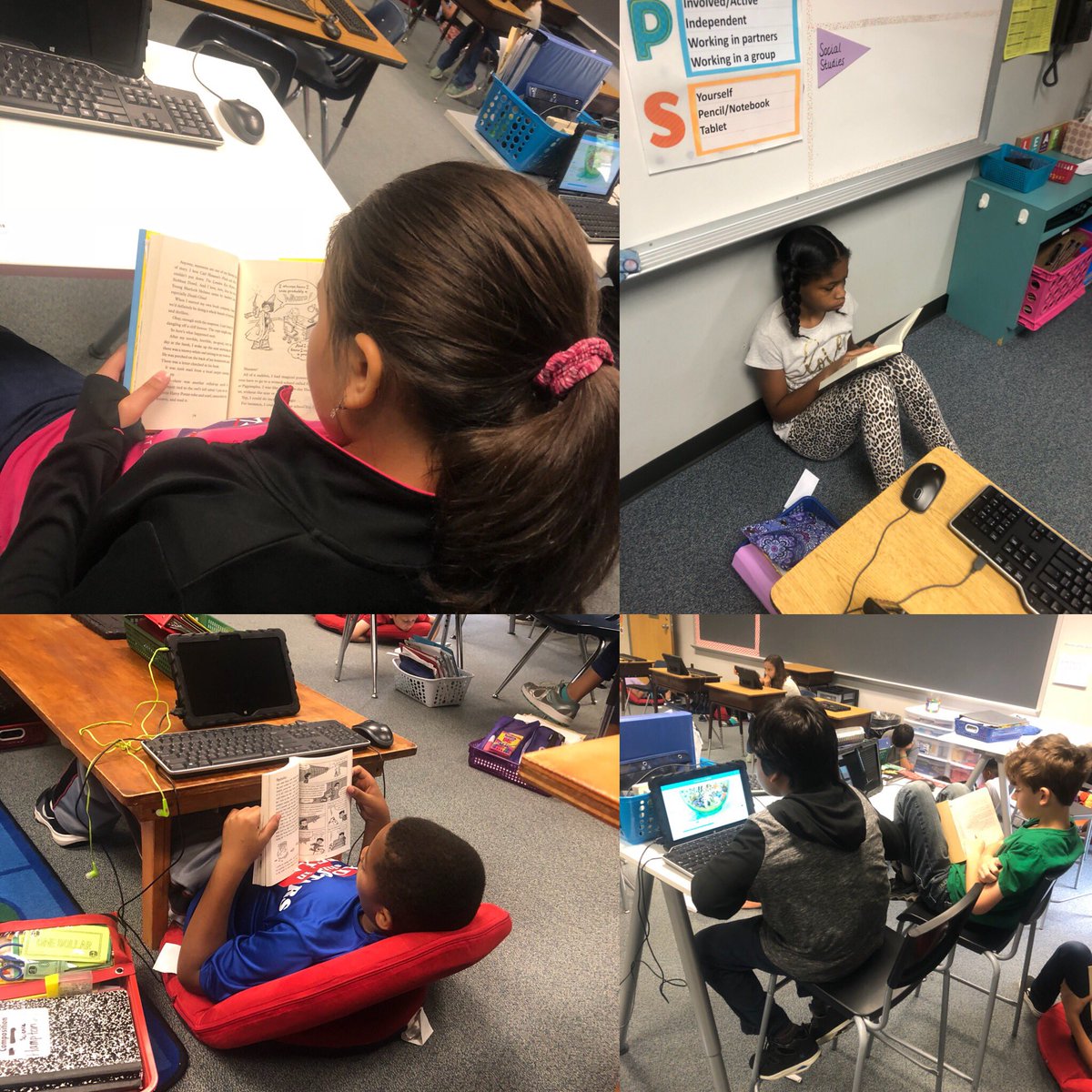 JeniferAHarrell's tweet photo. Campus Read In! #wardstars #4thgrade #readersforlife https://t.co/LcipBHOxMD