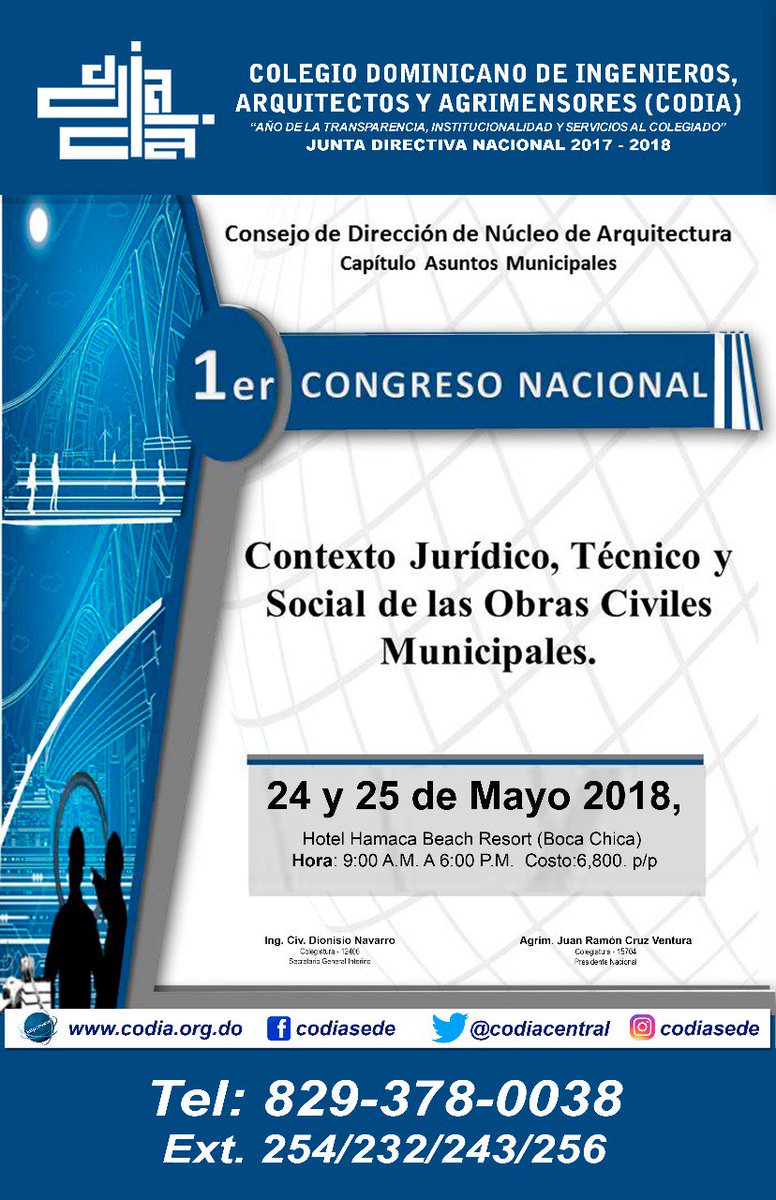 CodiaCentral's tweet photo. #CodiaCongreso 
#1erCongresoMunicipal

Hoy continuamos con el 2do. día del Primer Congreso Nacional "Contexto Jurídico, Técnico y Social de las Obras Civiles y Municipales", en el Hotel Hamaca Beach Resort,  Boca Chica. https://t.co/hH0lqdTRHj