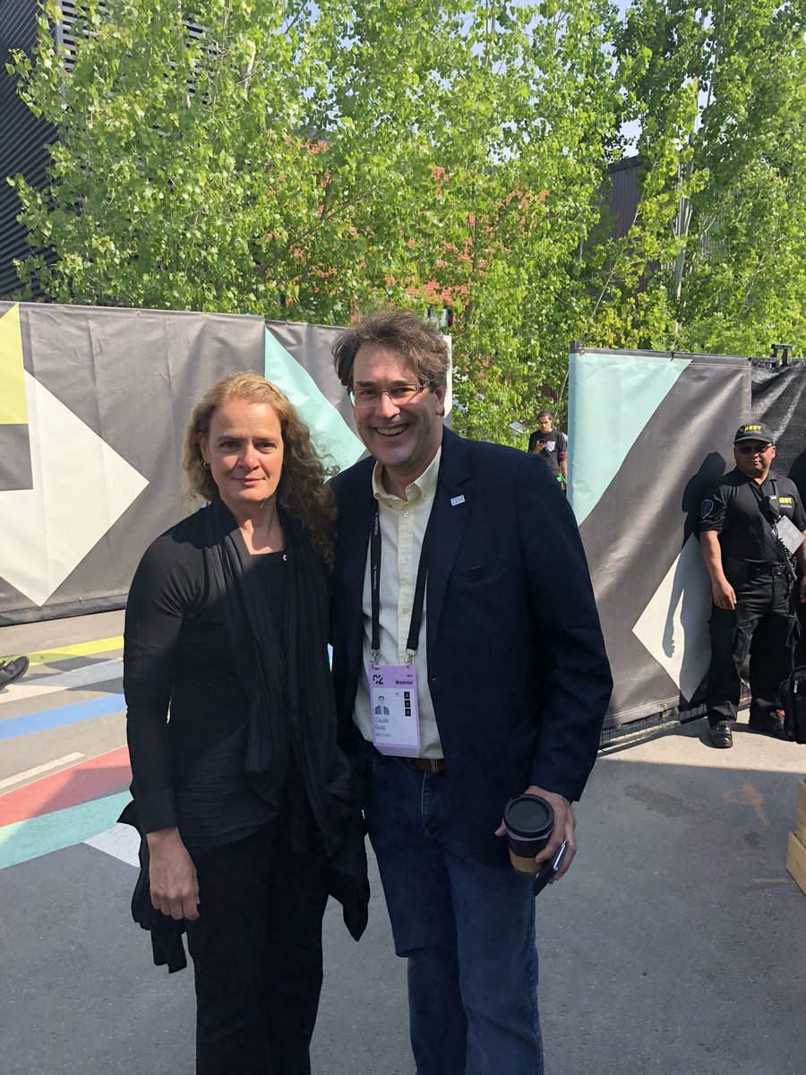 FarhangFarid's tweet photo. Governor General @GGJuliePayette meets her first manager @ClaudeGuay, GM of @IBMCanada  GBS at @C2Montreal #C2M18 #IBM https://t.co/5TnrcVNkS5