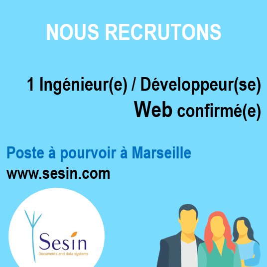 Sesin_SA's tweet photo. [ À PARTAGER SANS MODÉRATION ] Nous recrutons un #développeur #web (H/F) expérimenté en CDI à #Marseille. Poste à pourvoir immédiatement. #Emploi #recrutement #digital... https://t.co/pZZFmpsNht https://t.co/LEH7xmFVWC