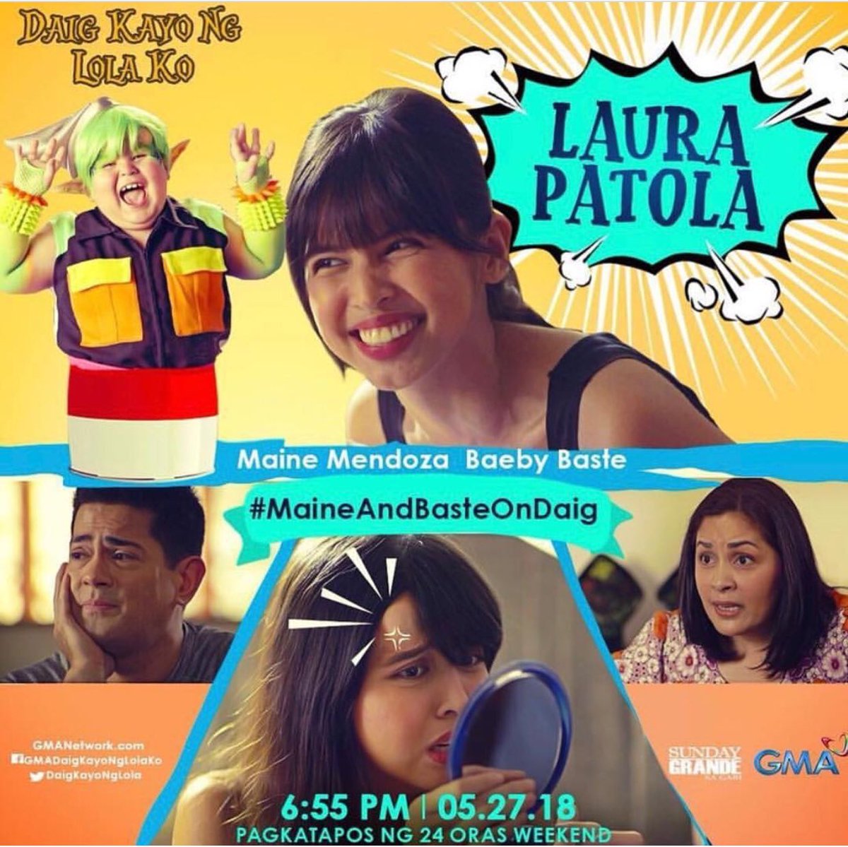 ALDUBNation's tweet photo. Abangers si Laura Patola @mainedcm on May 27, 2018, 
6:55 PM sa Daig Kayo ng Lola Ko  
#ALDUB24ever  
—dr 

IG|©️ramsdavid86 https://t.co/ZOkOzT8JaY