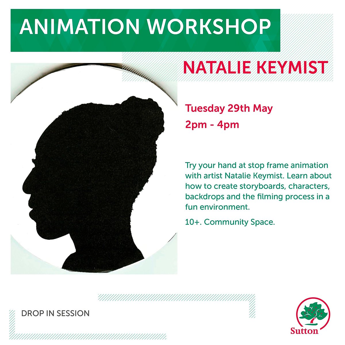 SuttonLibraries's tweet photo. Have a go at stop frame animation with Natalie this Tuesday 29th May 2-4pm at Sutton Central Library.
A free event where you can have fun creating storyboards and characters and learn about the filming process.
#NatalieKeymist #animation #suttonarts @Whatoninsutton https://t.co/TAQwBryPwS