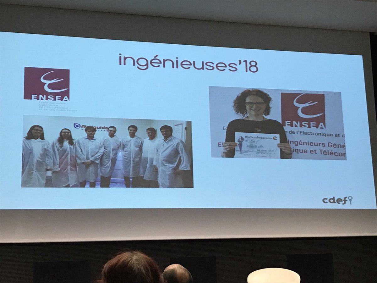 Ellesbougent's tweet photo. #Ingénieuses2018 Les écoles nominées pour le Prix de l’école la plus mobilisée remis par Laurent Mahieu, président de la CTI @enacfrance @estpparis @ENSEA1 #EllesdelENAC #EBCity #JesuisIngenieurE @Cdefi https://t.co/E4h9ZYydXu