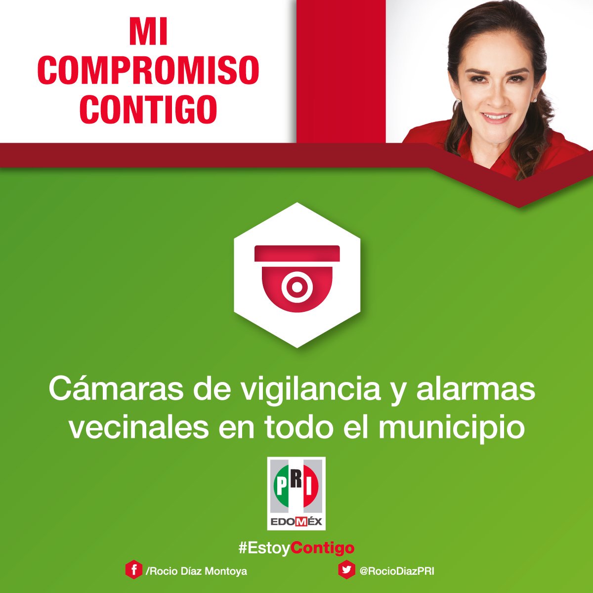 RocioDiazMon's tweet photo. Pondré en marcha la instalación de alarmas vecinales en todo #Tecámac, modernizaré y ampliaré la red de cámaras que estarán vinculadas el C4.

#MásYMejores oportunidades para los #Tecamaquenses. https://t.co/TmNu7kx4BB