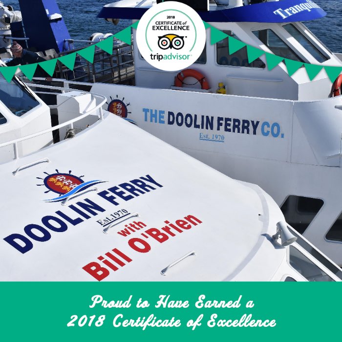 DoolinFerry's tweet photo. Thanks a million 🙌 for your recommendations and well done to our #hardworkingcrew 🛳😎👏.  #TheDoolinFerry  #DoolinExpress #BookwithBill #AranIslandsFerry #CliffsofMoherCruises https://t.co/QI3ln3khzy