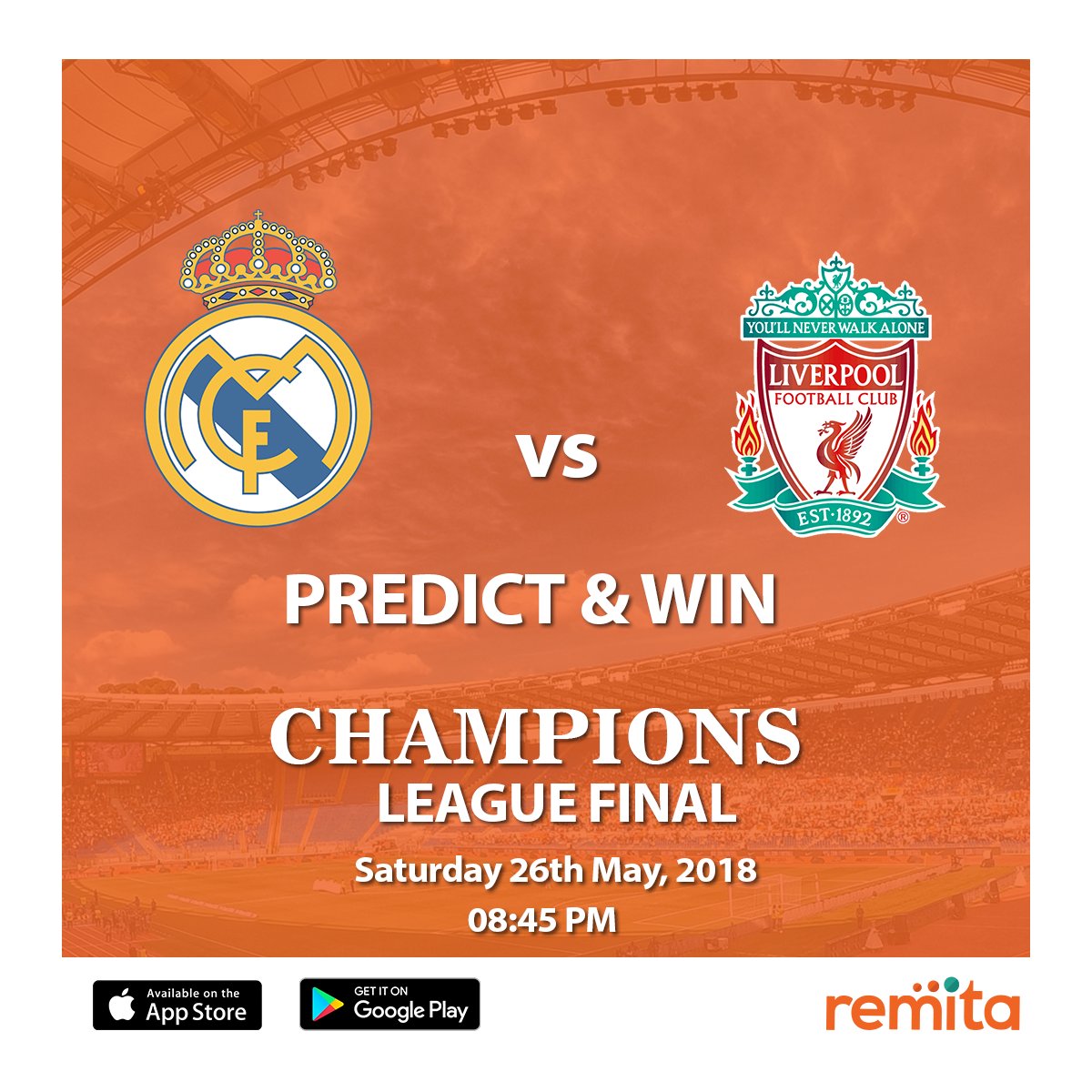 RemitaNET's tweet photo. #ChampionsLeagueFinal is tomorrow and we are giving away 5 Goodie Bags filled with exciting gifts.

RT &amp; reply this tweet with your prediction using the hashtag #RemitaFootball.
Winners will be announced on Sunday.

N.B: You MUST be following us. 
Entry closes 7p.m of match day. https://t.co/IaooTYERTD