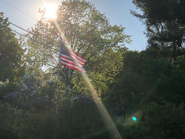 Caught this glimpse of the flag with a beautiful beacon of light shining down on it... Thank You to those who sacrificed so much for our freedoms!  Happy Memorial Day from The Beacon At Gateway!  #MemorialDay  #scarboroughmaine  #portlandmaine  #mainelivingenhanced