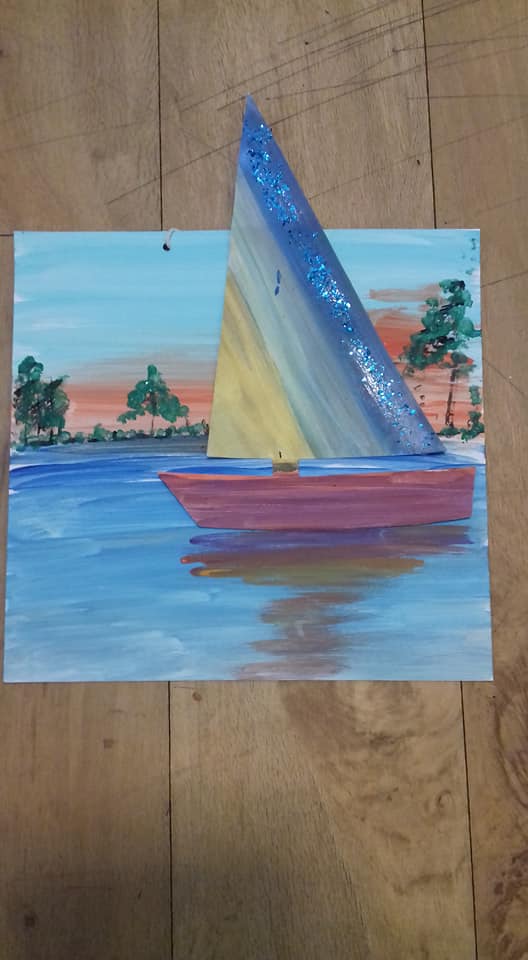 creativemojo's tweet photo. Beautiful artwork by the residents #Melbreck #Nursinghome A peaceful scene for a relaxing day. #creativemojo #artwork #carhome #craftcare #wellbeing #community. https://t.co/t47FChP1Gn https://t.co/rrv4eNPSfJ