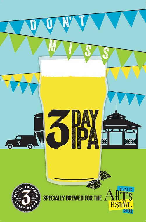 tmtdecatur's tweet photo. Now on draft @ThreeTaverns 3day session I.P.A., brewed exclusively for the #Decaturartsfestival https://t.co/6F34zEA3oQ