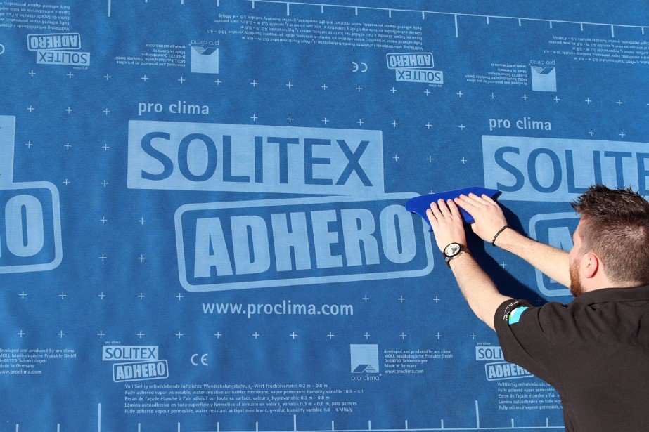 475Canada's tweet photo. Like other SOLITEX membranes, ADHERO is a monolithic TEEE material, super waterproof and vapor-open, without relying on pores like other membranes. Plus its adhesive provides a cold-weather-proof, Pro Clima-quality acrylic bond. https://t.co/pSeaYKXm6y https://t.co/W7Z1CDlZ0z