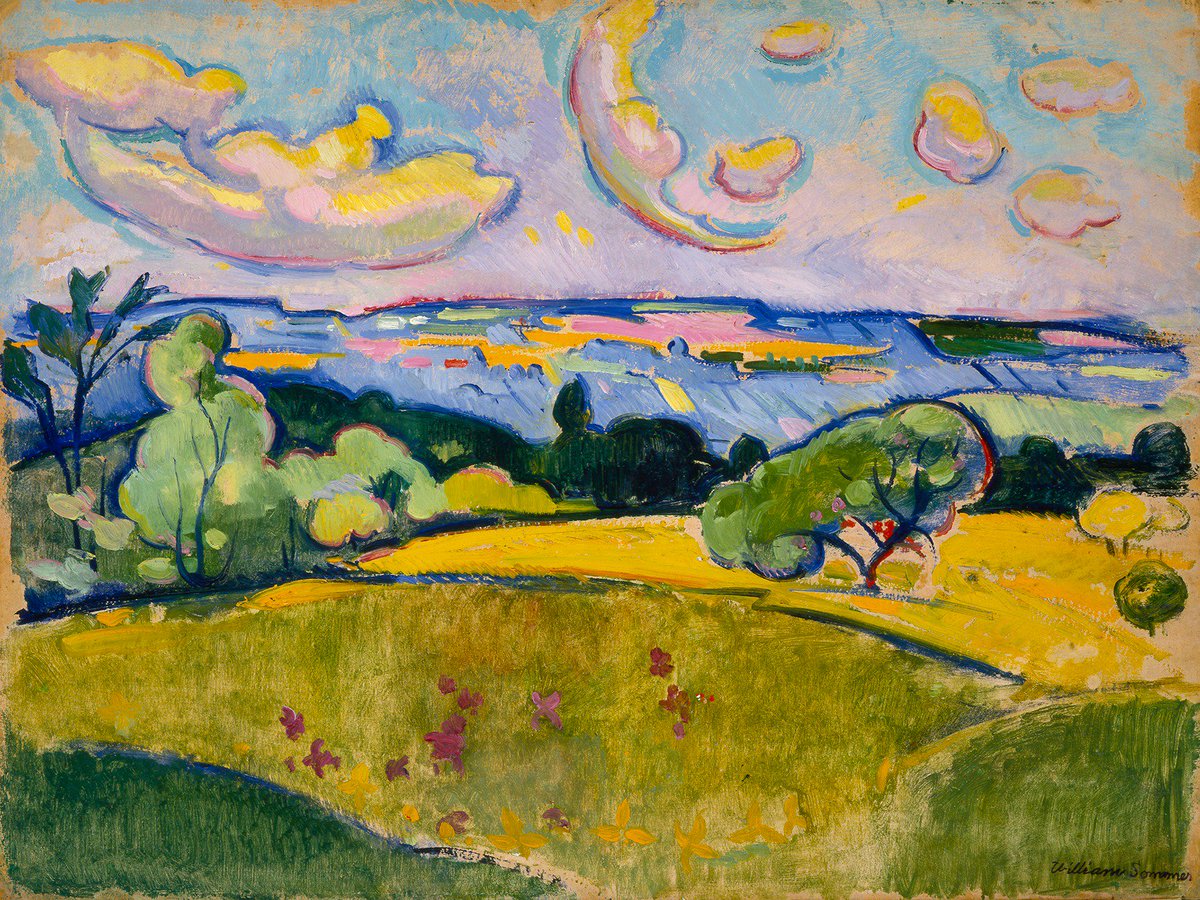 AkronArtMuseum's tweet photo. #FridayFeeling Light like a yellow cloud in springtime.
William Sommer, Landscape with Yellow Clouds, c1915, brings a #fauvist exuberance to Northeast Ohio landscape https://t.co/98mjtK3lwB #OhioArtist #modernart #OhioLandscape https://t.co/Aq39yXMXtI