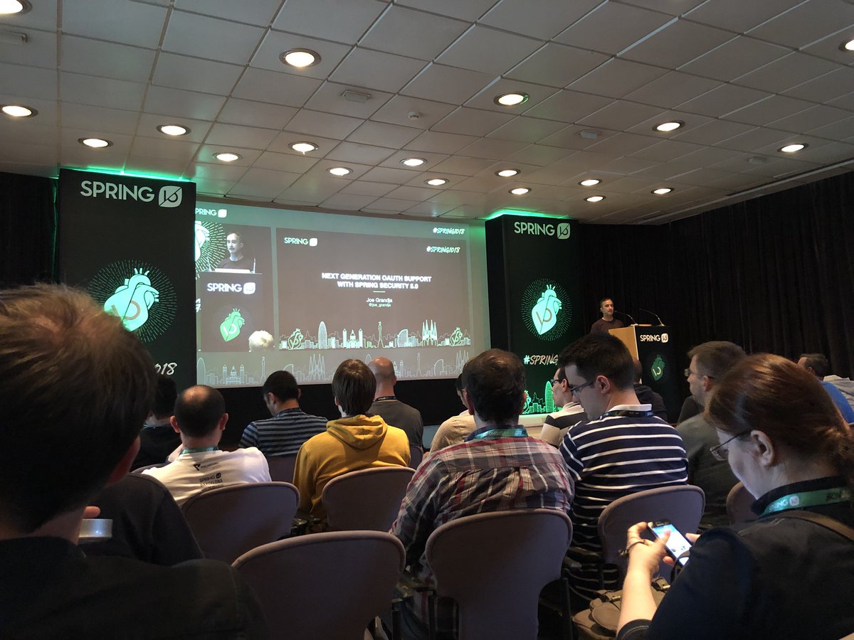 nielsmite's tweet photo. Some heavy topic at the end. The next generation of Oauth 2 😅 #springio18 #liveanddev https://t.co/muvYHi2INI