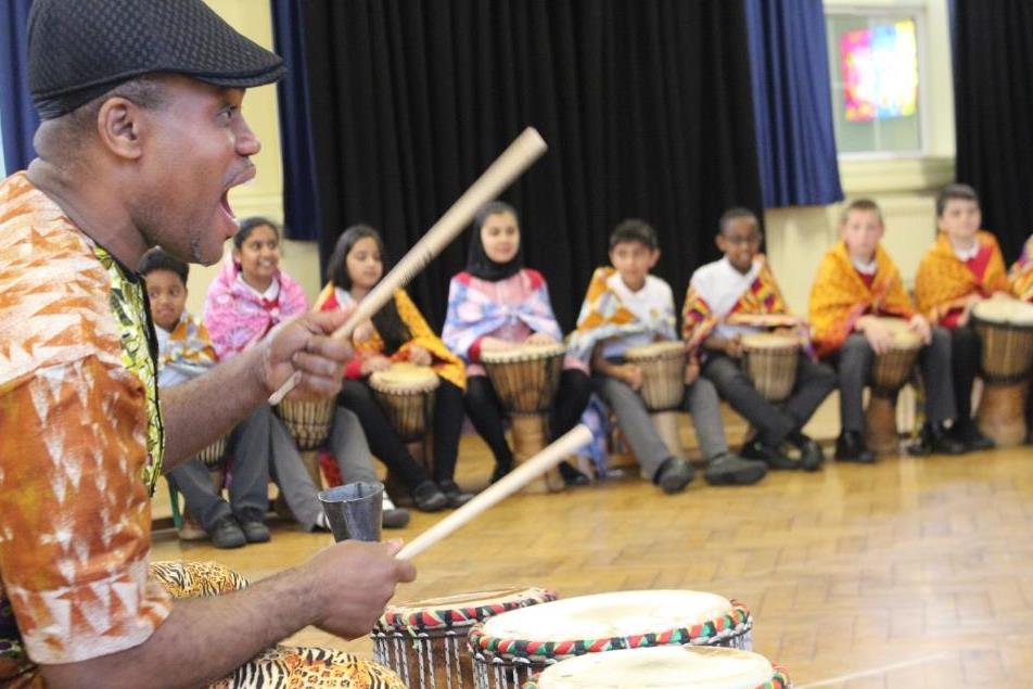 WPS_Success's tweet photo. Amazing end to the 1/2 term with @AbassOneDrum #Africandrumming @arts_wps #AIMvalues https://t.co/50HMkxGCJQ