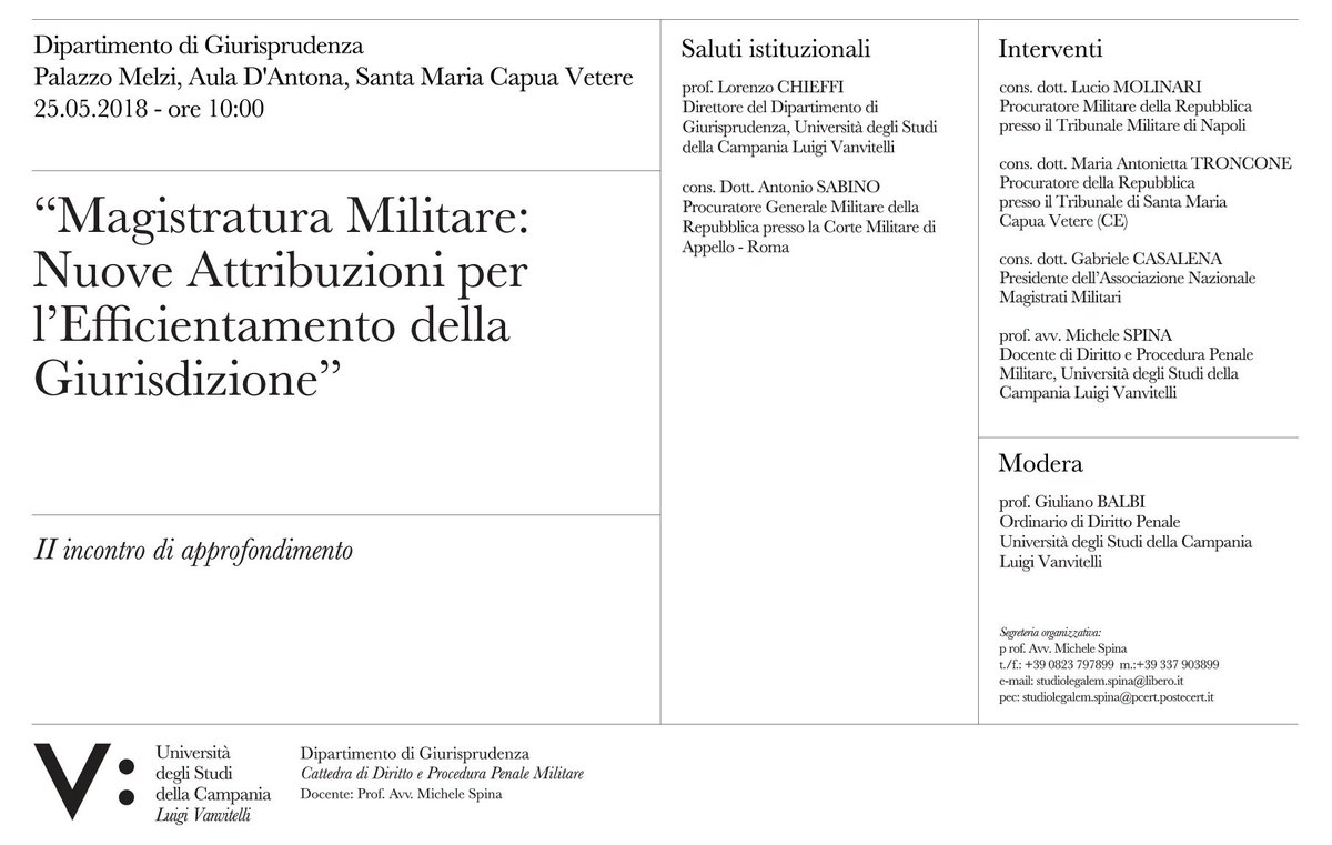 delmonaco12's tweet photo. Stamattina, a Santa Maria Capua Vetere ho partecipato all'interessante convegno su "Magistratura Militare: Nuove Attribuzioni per l'Efficientamento della Giurisdizione". Seguitemi perché in questa legislatura ci saranno grosse novità in merito. #commissionedifesa https://t.co/YFVSWiYbQ1