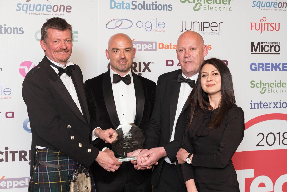 smarttech247's tweet image. Delighted to win the Managed Security Service Provider of the Year award last night at #TechEX18. Fantastic achievement by our team!