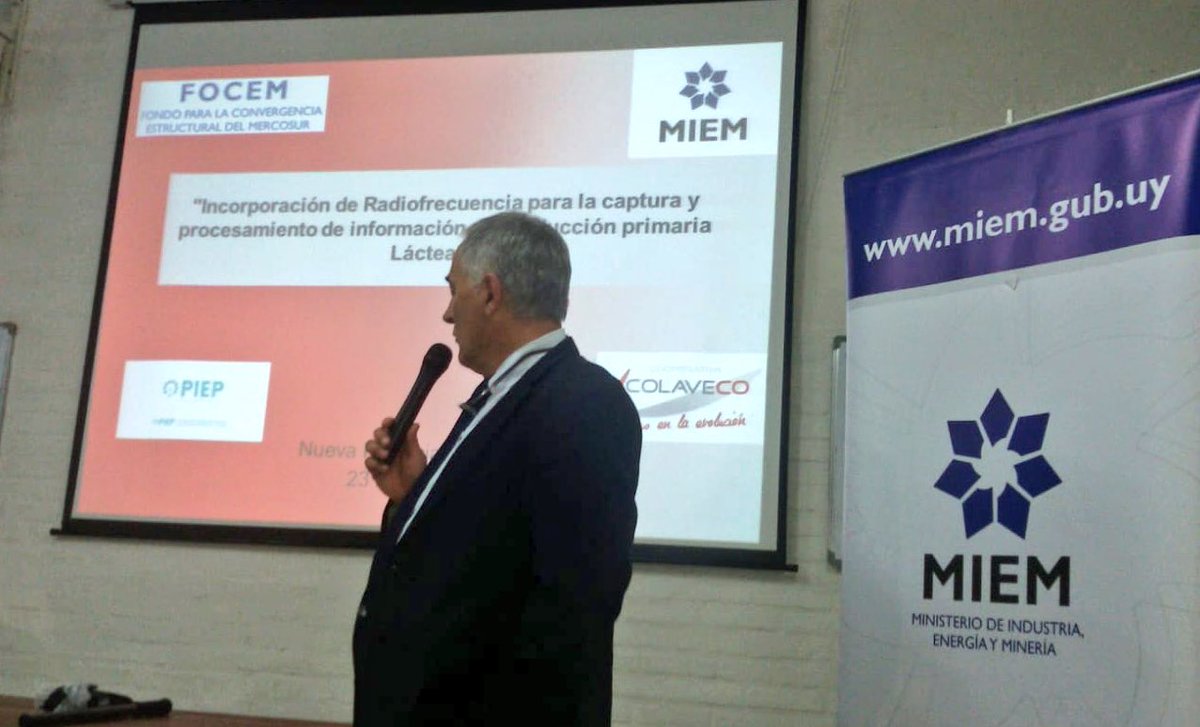 PIEP_miem's tweet photo. Colaveco presentó su nuevo sistema de captura de datos entre los tambos y su laboratorio, una tecnología que le permitirá optimizar sus procesos de análisis de leche. Este es uno de los proyectos beneficiados por el @PIEP_miem, del @MIEM_Uruguay y @mercosur https://t.co/1dGsGmMA4r