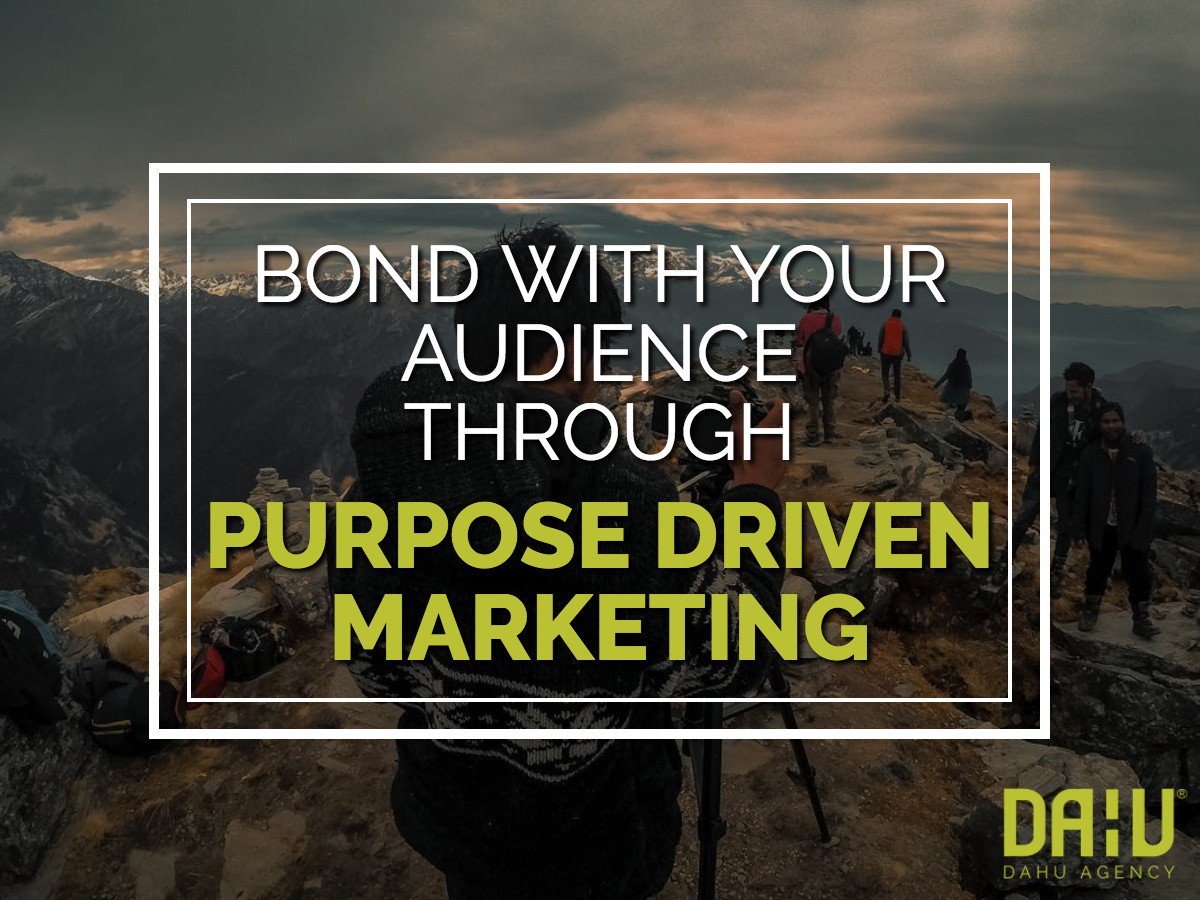 DAHUagency's tweet photo. Purpose driven marketing means that you share an interest or a cause with your customer. Win them over with #purpose. #Marketing #SocialMedia https://t.co/6PkxrgcssF